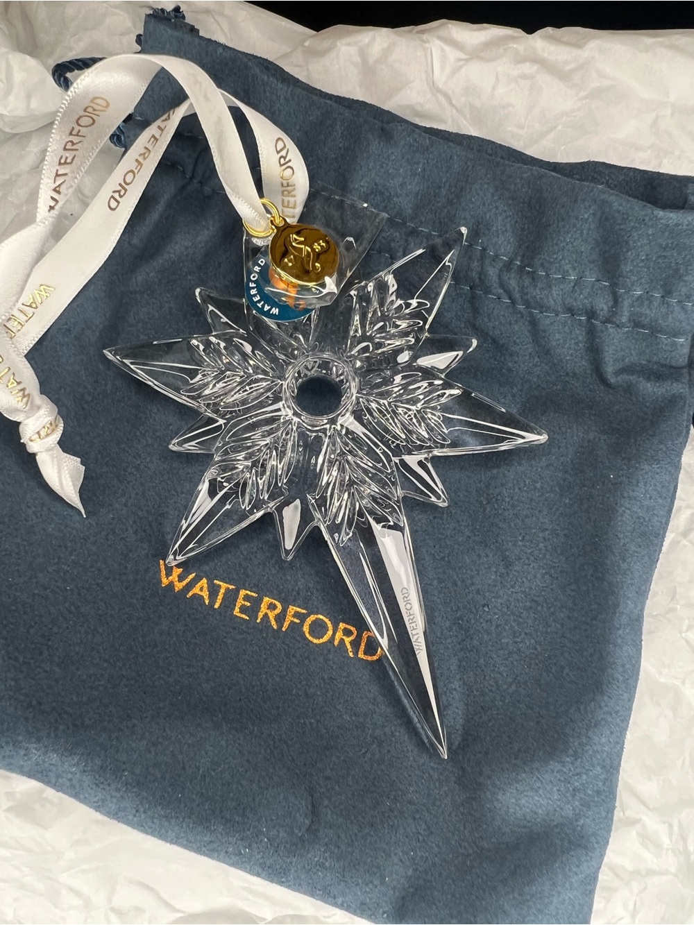 Waterford Clear Crystal Star Ornament - 2021 Clear